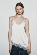 Top Cami Ajustable con Panel de Encaje