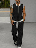 Conjunto 2 Piezas Athleisure Holgado con Ribete a Rayas