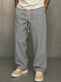 Pantalón Urbano Cómodo con Costura en Contraste y Cordón
