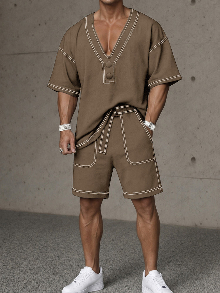 Conjunto Deportivo Holgado con Costura en Contraste