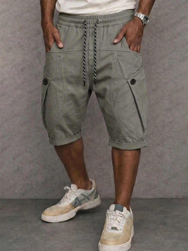 Short Cargo con Entrepierna Caída y Diseño Único