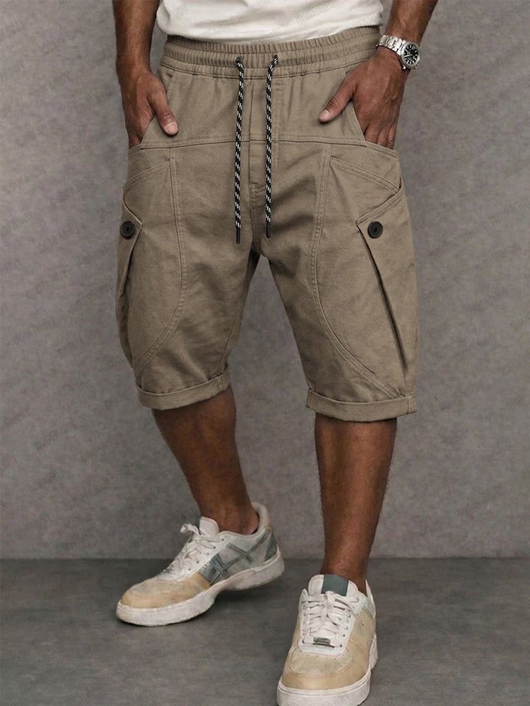 Short Cargo con Entrepierna Caída y Diseño Único