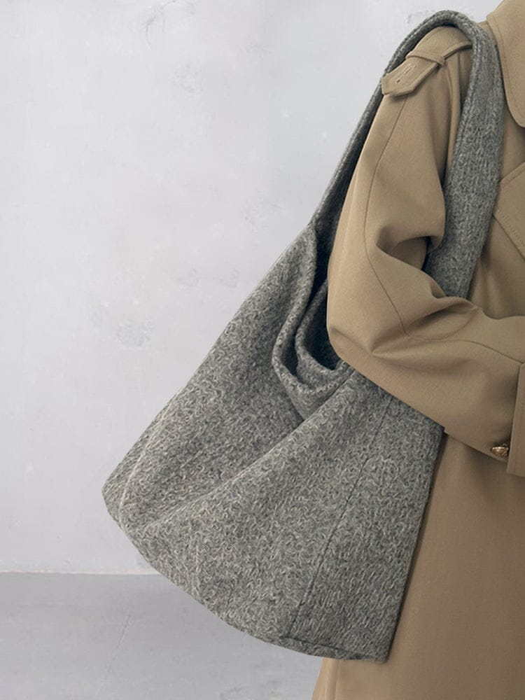 Bolso de Hombro de Lona Tweed Suave